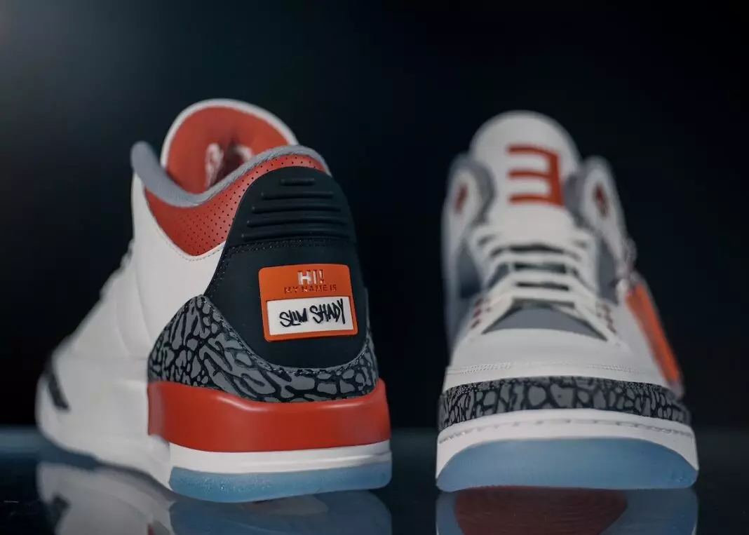 Eminem Air Jordan 3 Ateş Kırmızısı İnce Gölgeli Süper Kase PE