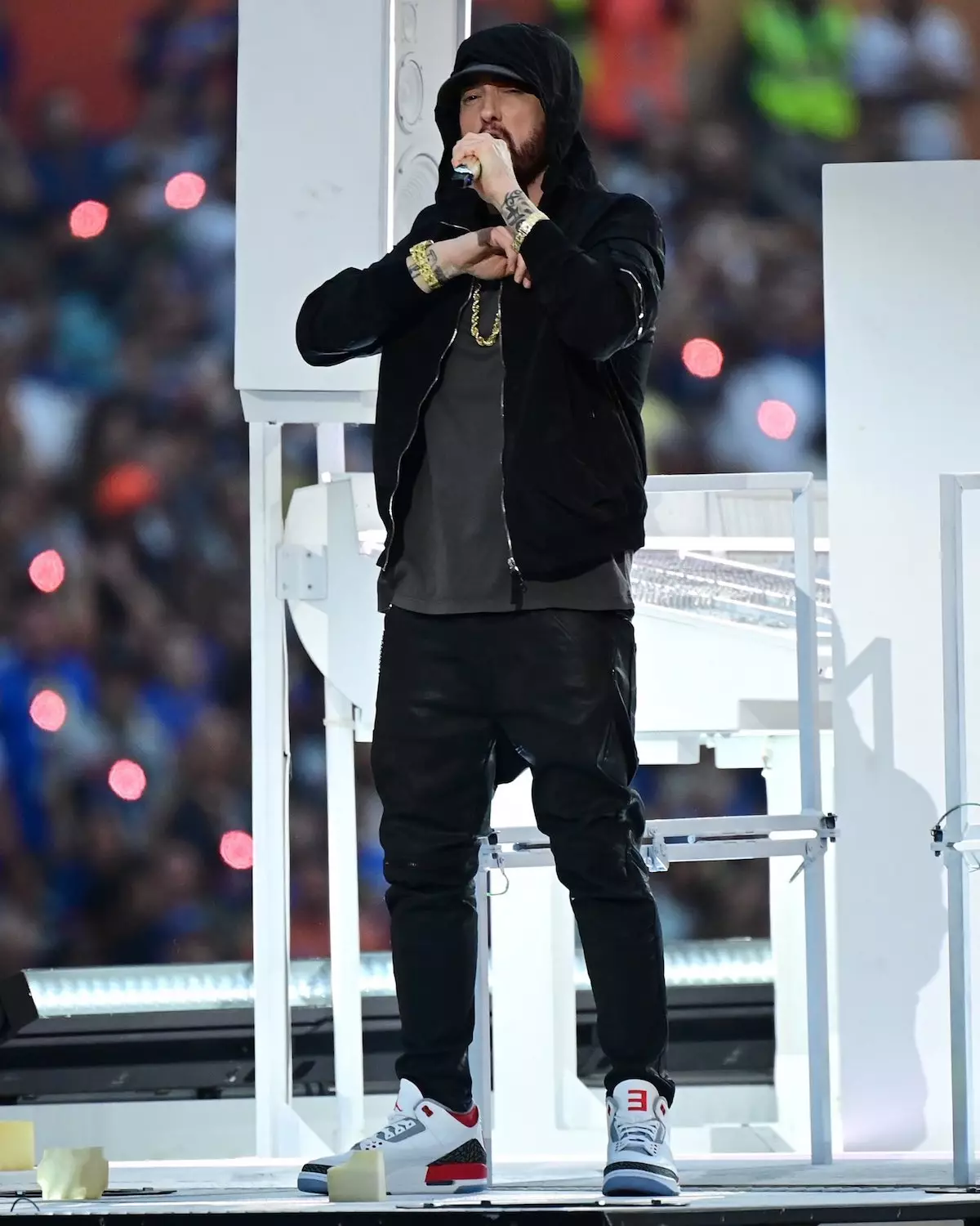 Eminem Aeir Jordan 3 Dóiteáin Dearg caol Shady Super Bowl Corpoideachas