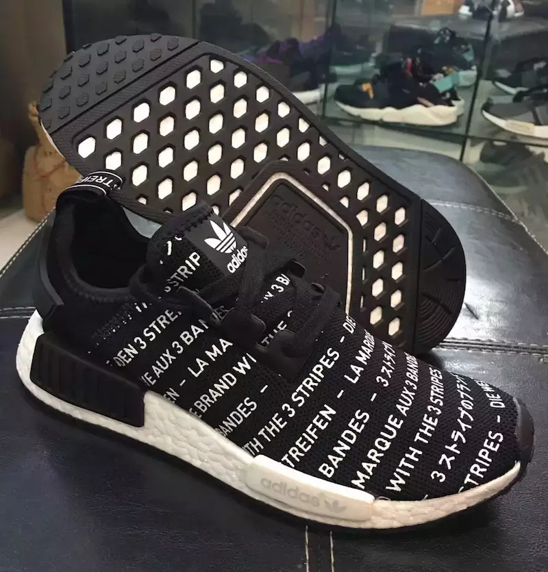 adidas NMD Chapisha Nyeupe Nyeusi