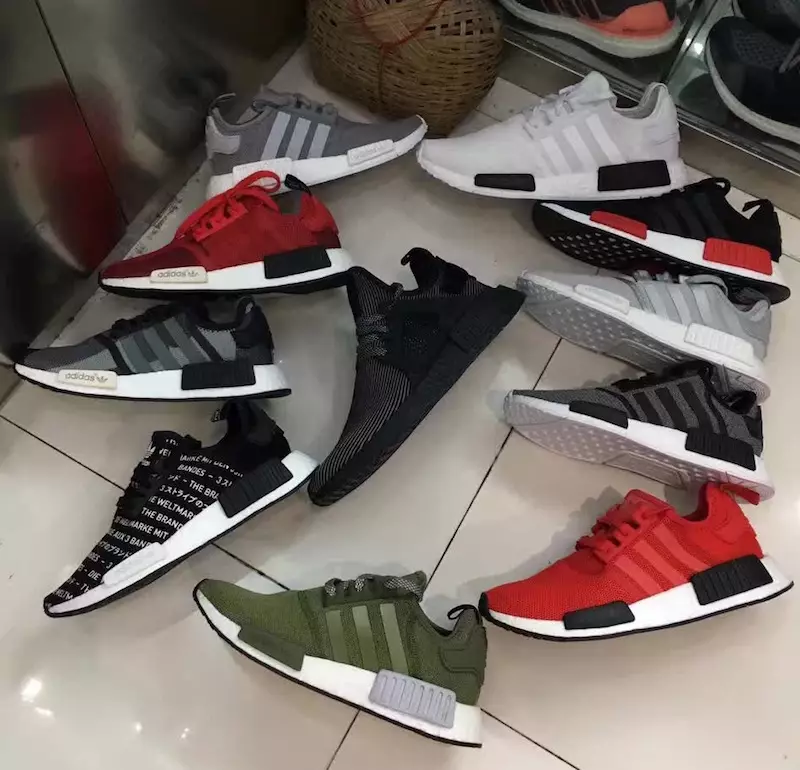 adidas NMD Chapisha Nyeupe Nyeusi