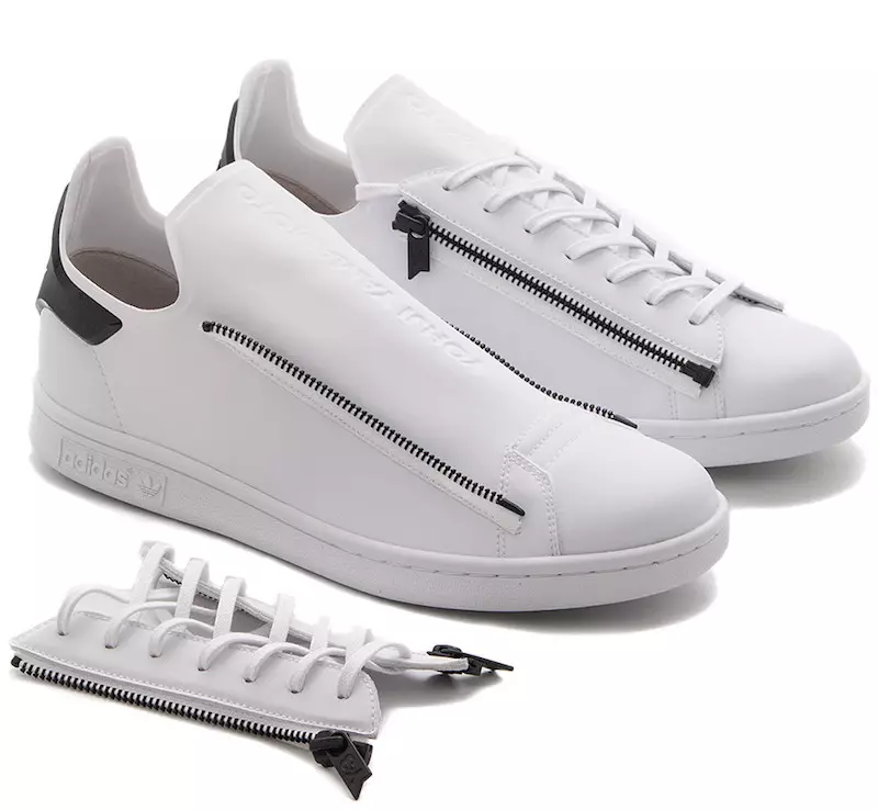 adidas Y-3 Stan Smith Zip Nyeupe Nyeusi