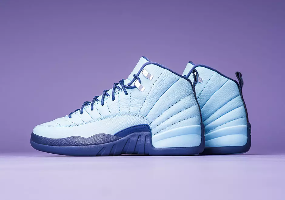 Air Jordan 12 Blue Cap ခရမ်းရောင် ဖုန်မှုန့်