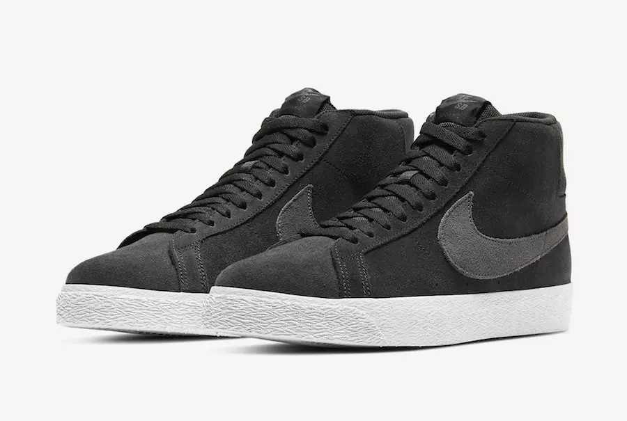 Nike SB Blazer Mid Erscheint a Schwaarz a Grey Suede