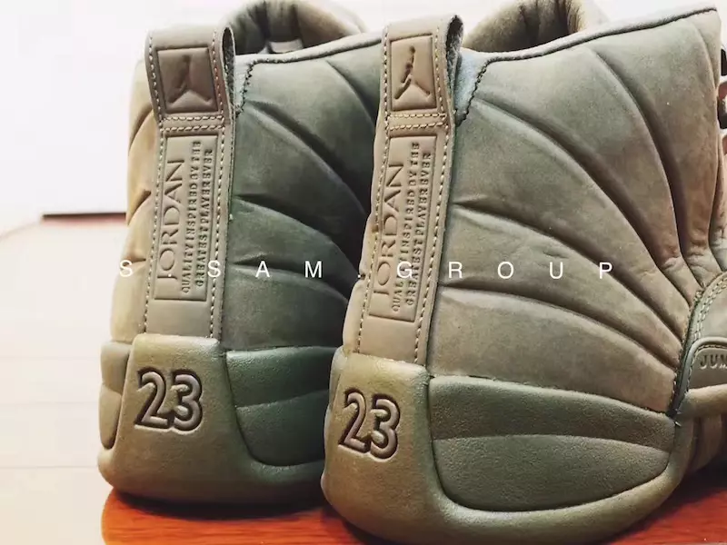 Olive PSNY Air Jordan 12 útgáfudagur hæl