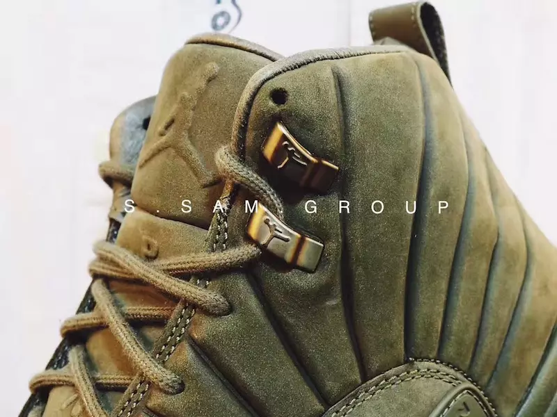 Linguetta della data di uscita di PSNY Air Jordan 12 verde oliva