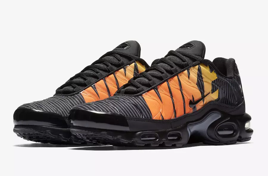 Nike Air Max Plus dryžuotas juodai oranžinis AT0040-002 Išleidimo data Kaina