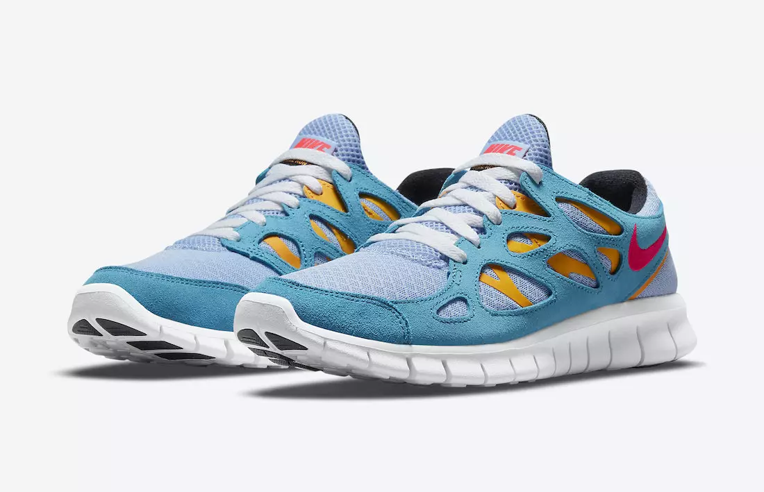 Nike Free Run 2 옷을 입은 파란색 음영