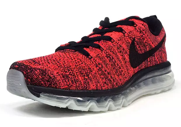 Nike Flyknit Air Max Preto Cinza Vermelho Branco