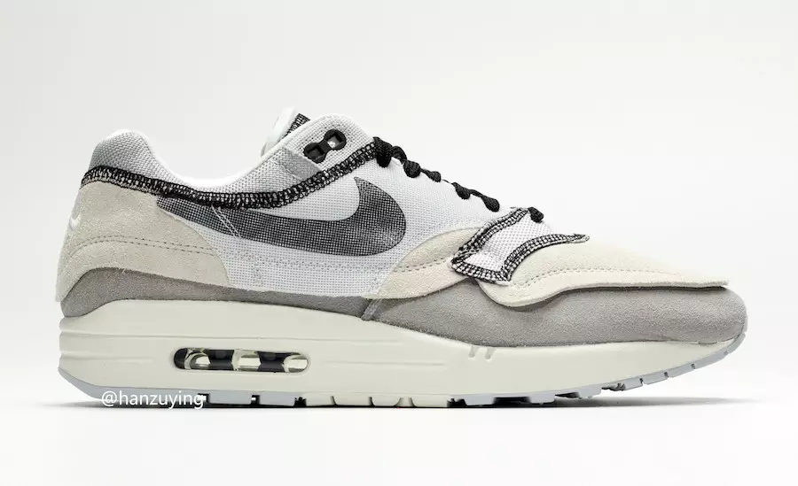 Nike Aeir Max 1 Inside Out Light Grey 858876-013 Dáta Eisiúna