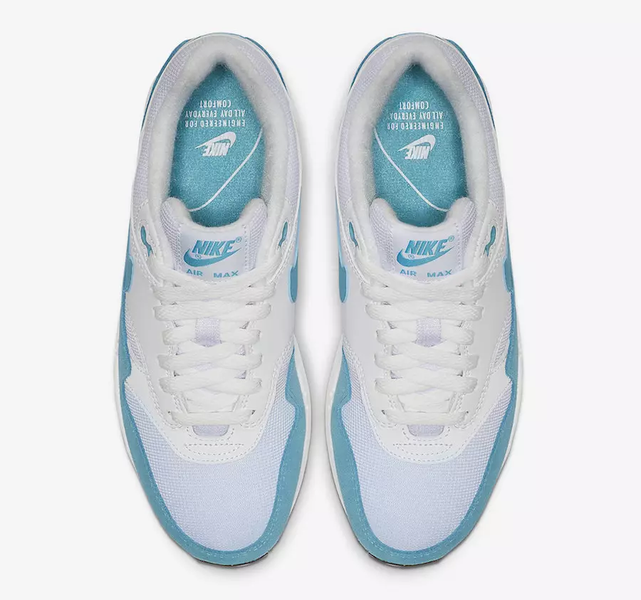 Nike Air Max 1 White Turquoise 319986-117 Útgáfudagur