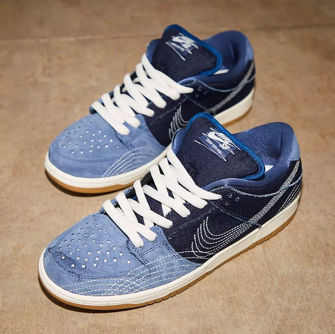 Nike SB Dunk Low Sashiko Denim Gum CV0316-400 2020 Datum vydání