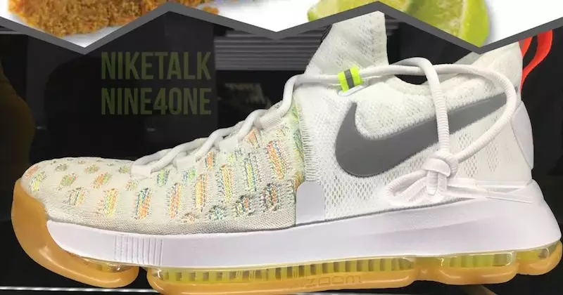 Nike KD 9 თეთრი მრავალფერიანი რეზინა