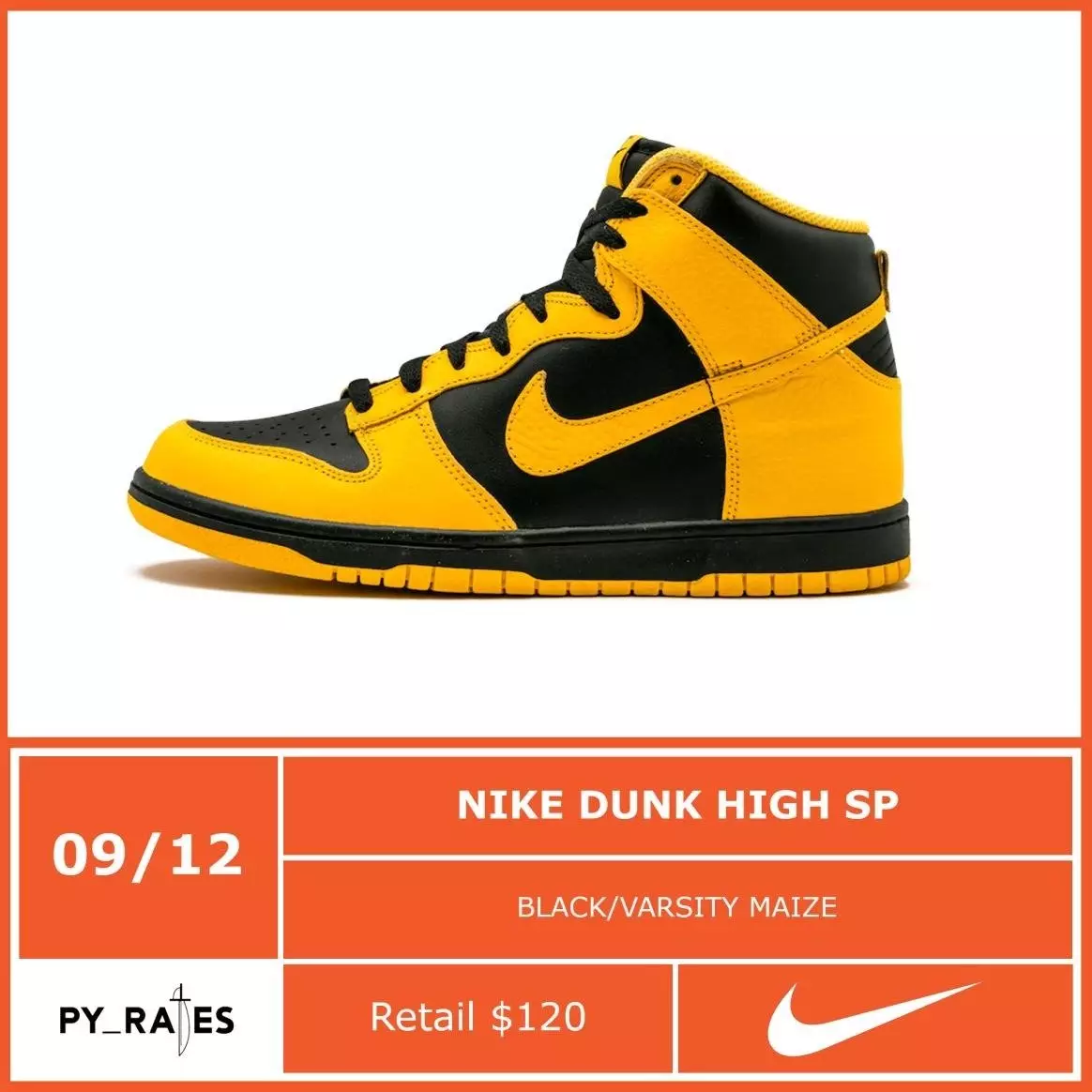 Дата випуску Nike Dunk High Varsity Maize