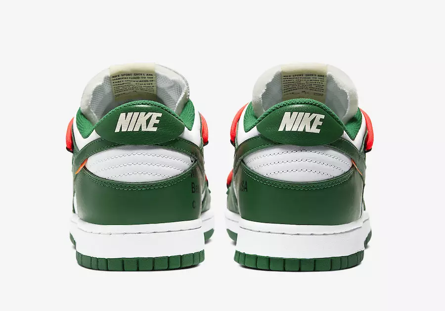 Off-White Nike Dunk Low White Verde CT0856-100 Data de lançamento