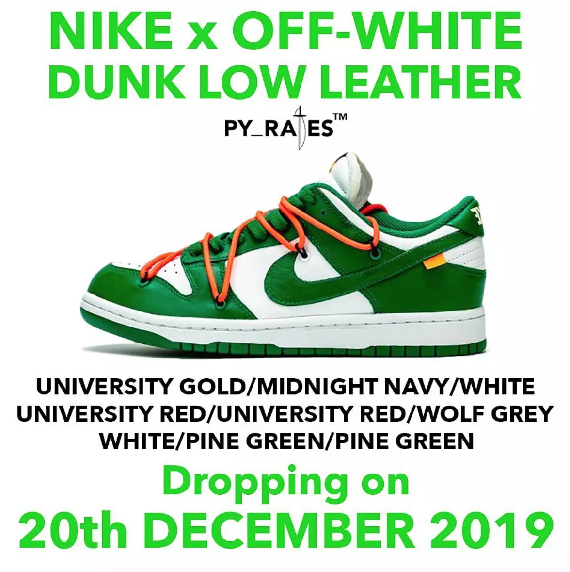 Data di uscita bassa di Off-White Nke Dunk