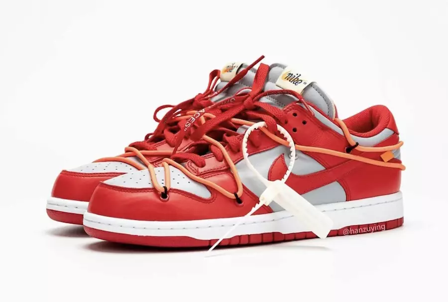 Esbranquiçado Nike Dunk Low University Red Wolf Grey CT0856-600 2019 Data de lançamento