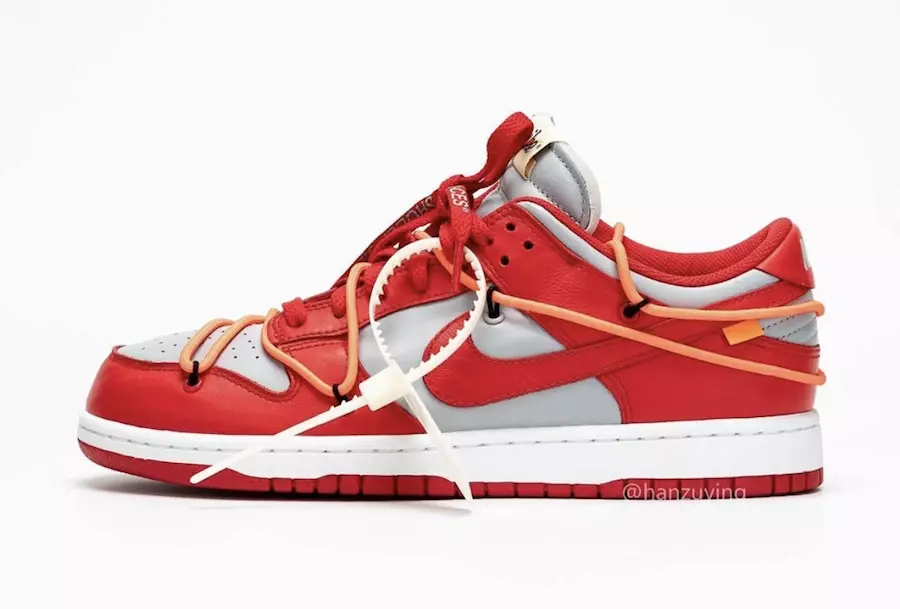 Off-White Nike Dunk Low Univeristy Red Wolf Griż CT0856-600 Data Rilaxx 2019