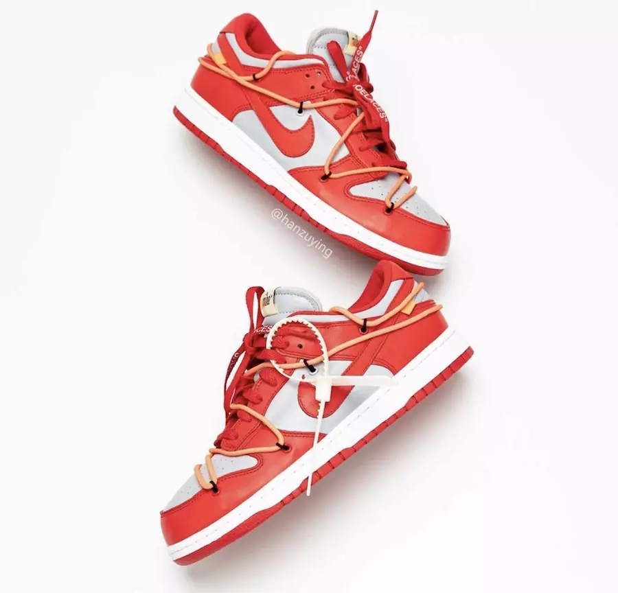 Off-White Nike Dunk Low Univeristy Red Wolf Griż CT0856-600 Data Rilaxx 2019