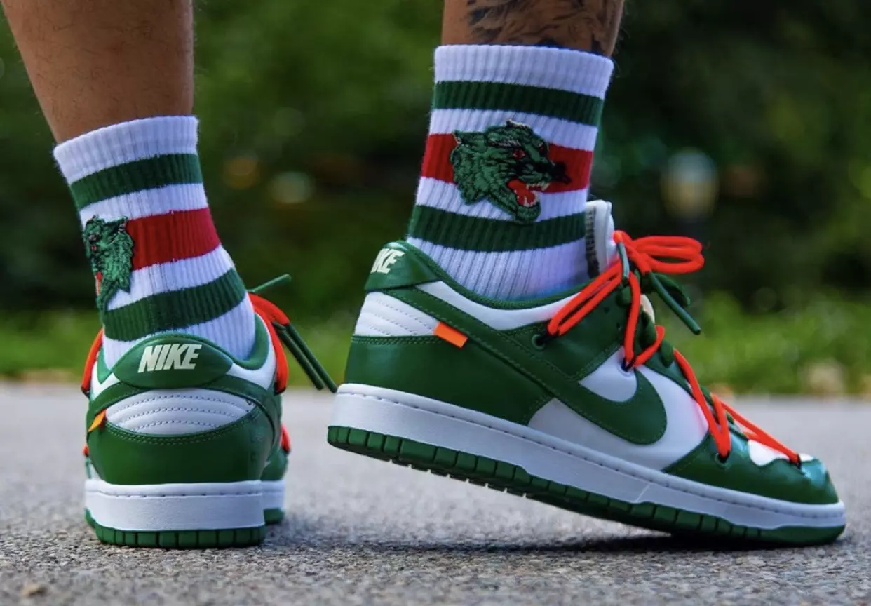 Off-White x Nike Dunk Low Pine Green CT0856-100 2019 Дата на пускане на пазара Цени