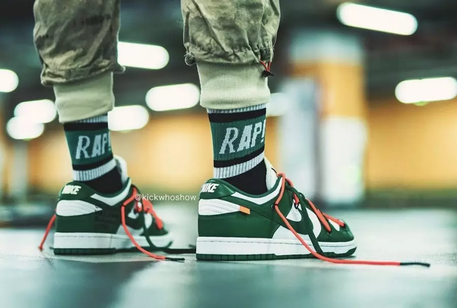 Off-White Nike Dunk Low Pine Green CT0856-100 2019 Buraxılış Tarixi Qiymət