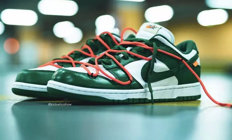 Off-White Nike Dunk Low Pine Green CT0856-100 Дата выпуска 2019 г. Цена