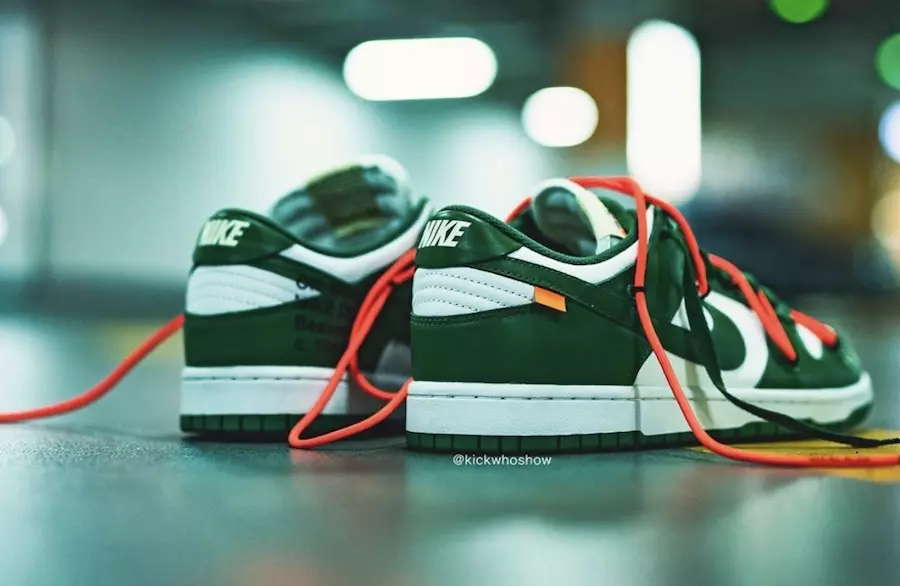 Off-White Nike Dunk Low Pine Green CT0856-100 Дата выпуска 2019 г. Цена