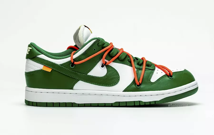 Off-White x Nike Dunk Low Pine Green CT0856-100 Data de llançament 2019