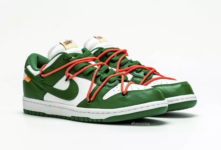 Off-White x Nike Dunk Low Pine Green CT0856-100 2019 Data de lançamento