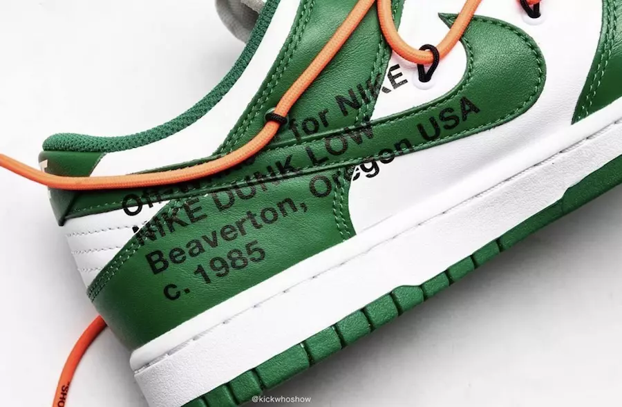 Off-White Nike Dunk Low Pine Green CT0856-100 2019 Data de lançamento Preço