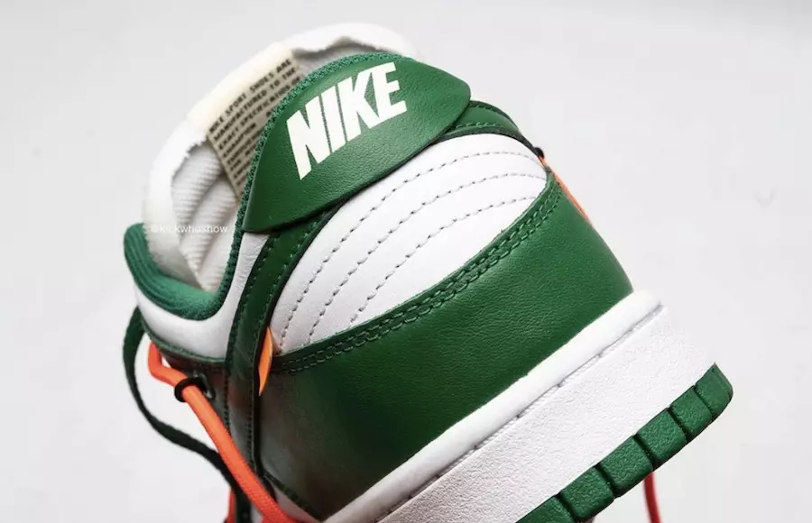 Off-White Nike Dunk Low Pine Green CT0856-100 2019 Data de llançament Preu