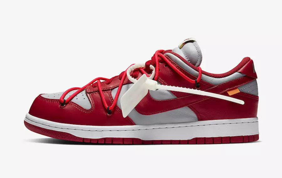 Off-White Nike Dunk Low Vermelho Cinza CT0856-600 Data de lançamento