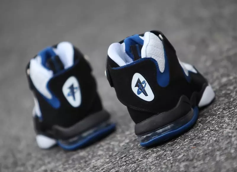 Nike Air Penny 4 Nyeupe Nyeusi ya Atlantic Bluu 864018-100