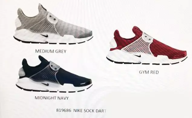 ליין אפ של Nike Sock Dart אביב 2016