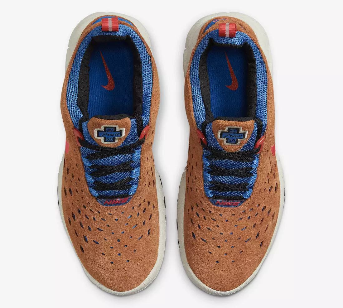 Nike Free Run Trail Dark Russet Habanero Red Blue Nebula CW5814-201 Tarikh Tayangan