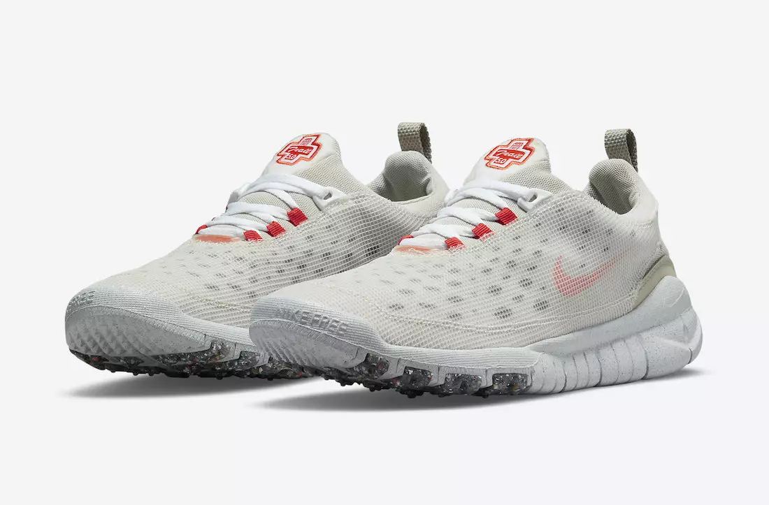 Nike Free Run Trail Crater Surfaces en crème avec des accents orange