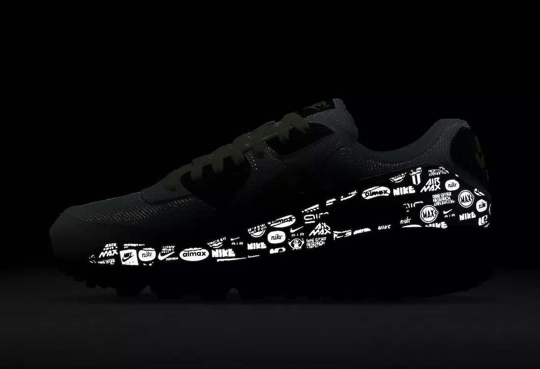 Nike Air Max 90 pārklāts ar klasiskiem retro logotipiem