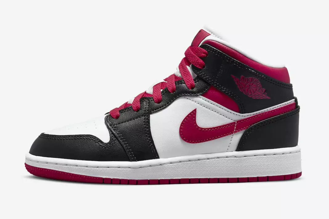 Air Jordan 1 Mid GS Wit Zwart Rood 554725-016 Releasedatum