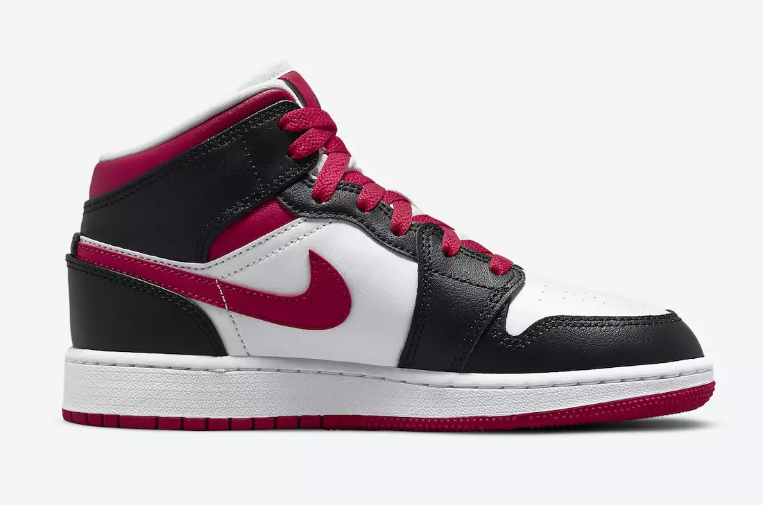 Air Jordan 1 Mid GS White Black Red 554725-016 Išleidimo data