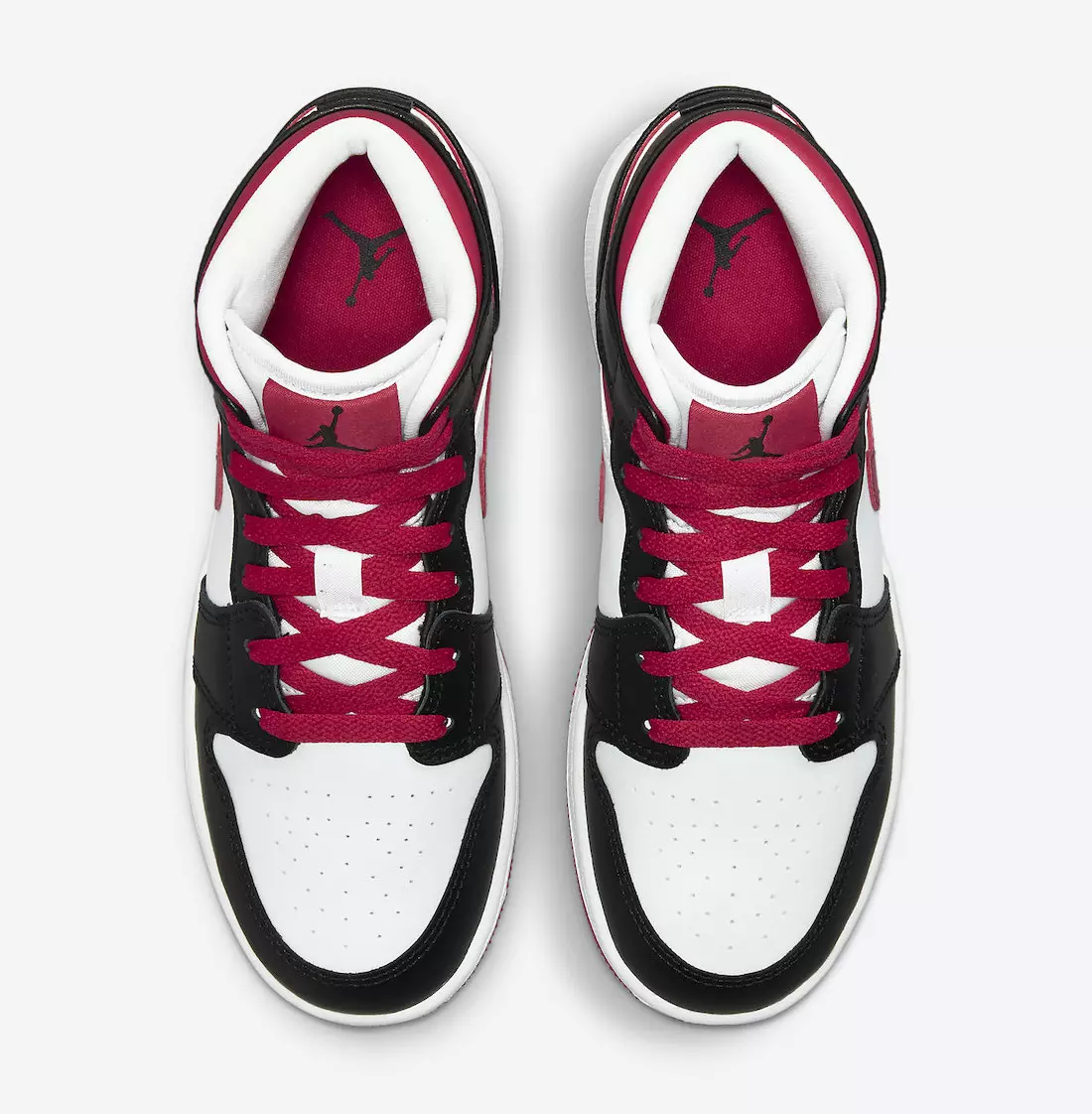 Air Jordan 1 Mid GS Branco Preto Vermelho 554725-016 Data de Lançamento