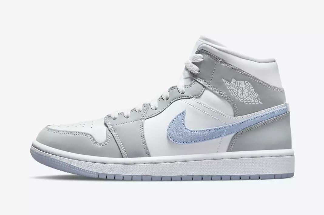 Air Jordan 1 Mëtt WMNS White Grey Blue BQ6472-105 Release Datum