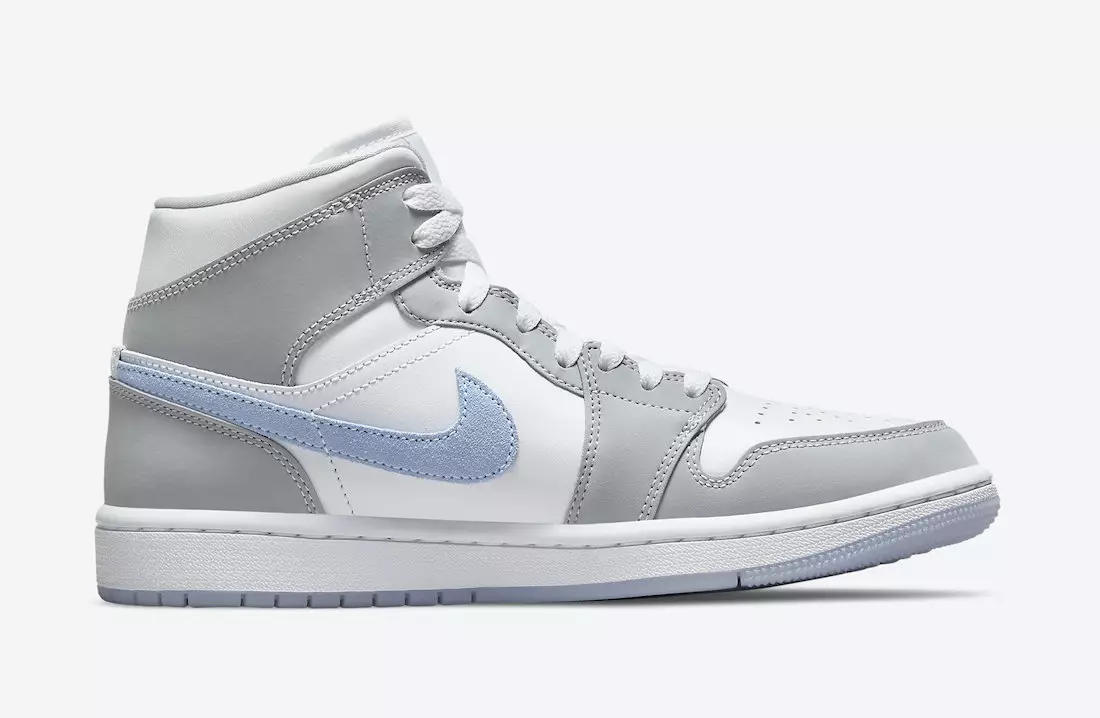 Air Jordan 1 Mid WMNS White Grey Blue BQ6472-105 Tarehe ya Kutolewa