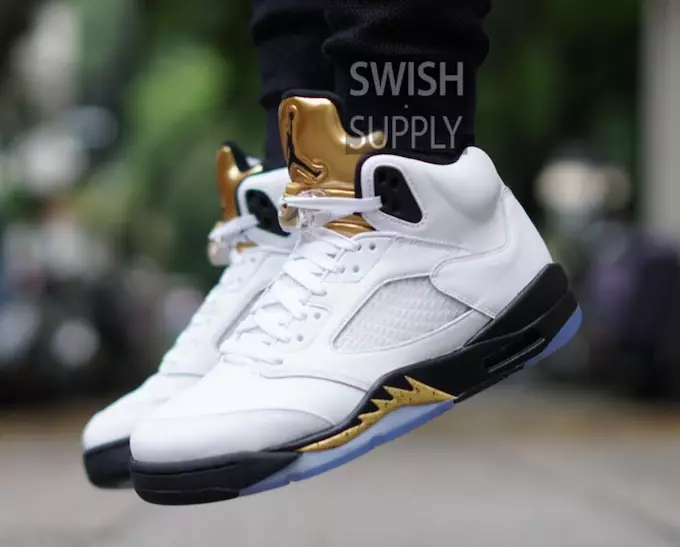 Olympic Air Jordan 5 metalliskt guld