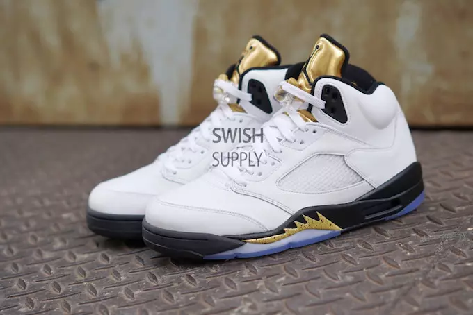 Olympic Air Jordan 5 Metall Oltin