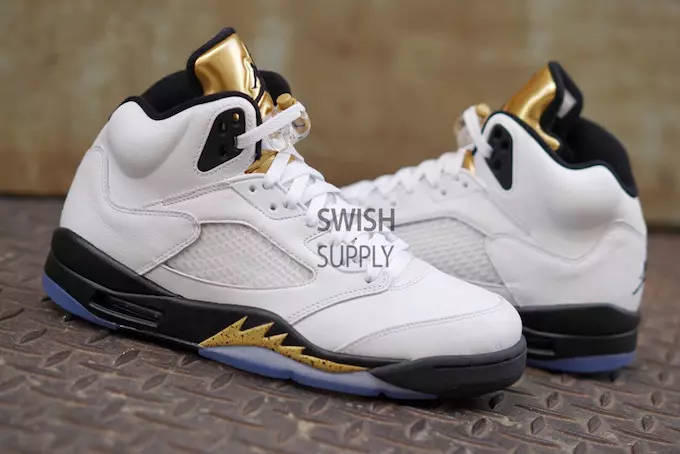 Olympic Air Jordan 5 Metall Oltin