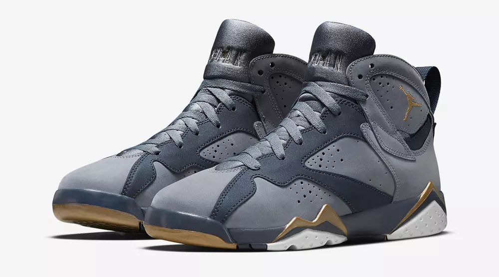 Air Jordan 7 Blau Dämmerung Metallic Gold Obsidian Weiß