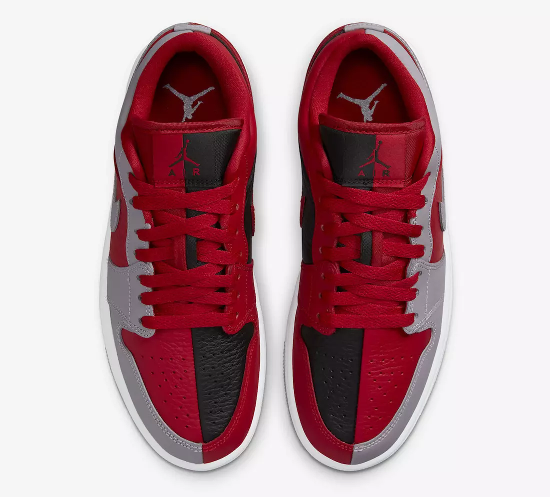 Air Jordan 1 Low SE Split Gym Red Cement Gray Black White DR0502-600 Чыгарылган күнү