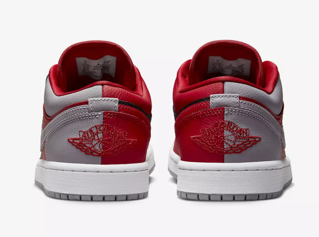 Air Jordan 1 Low SE Split Gym Red Cement Gray Black White DR0502-600 Чыгарылган күнү