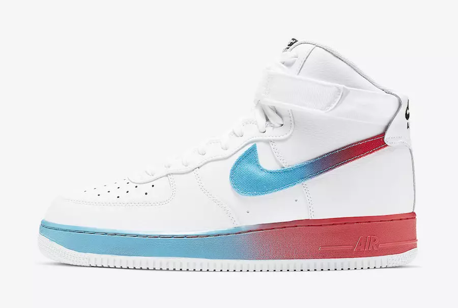 Nike Air Force 1 הויך ווייסע בלוי צאָרן עמבער שייַנען CJ0525-100 מעלדונג טאָג