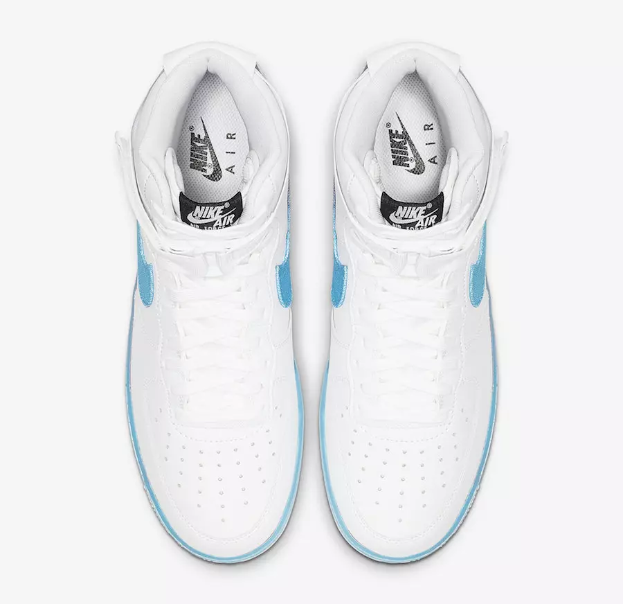 Nike Air Force 1 High White Blue Fury Ember Glow CJ0525-100 Utgivelsesdato