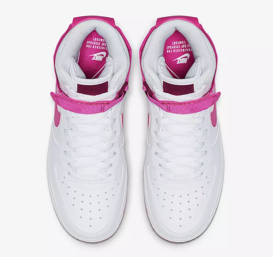 Nike Air Force 1 High White True Berry Laser Fuchsia 334031-110 გამოშვების თარიღი